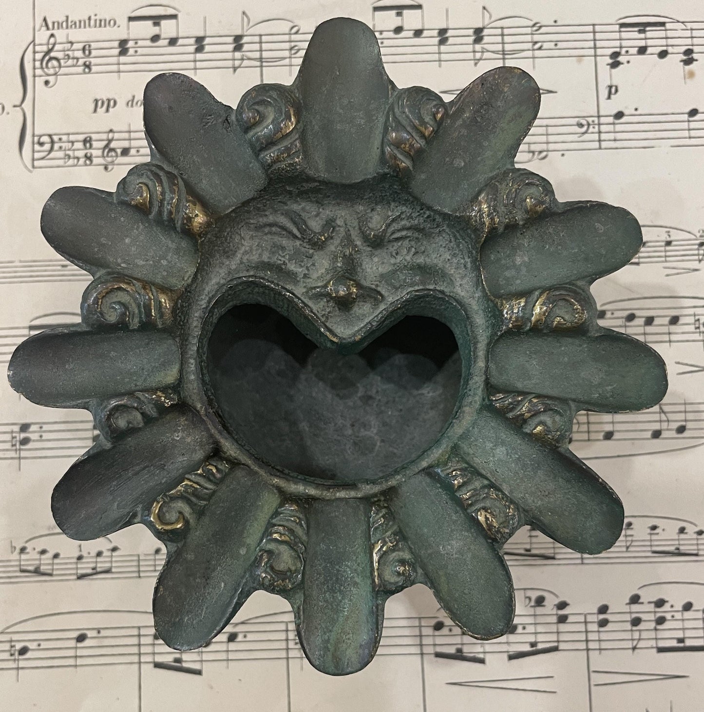 Rare Antique French Grotesque Bronze Ashtray Tray c1930