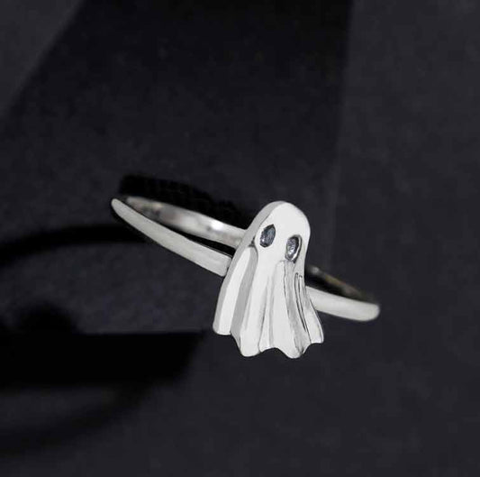 Sterling Silver 3D Ghost Ring: 8