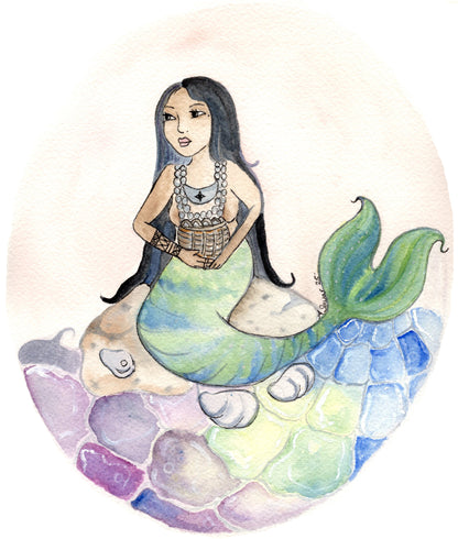 Southeastern Mermaid - Original Framed Watercolor