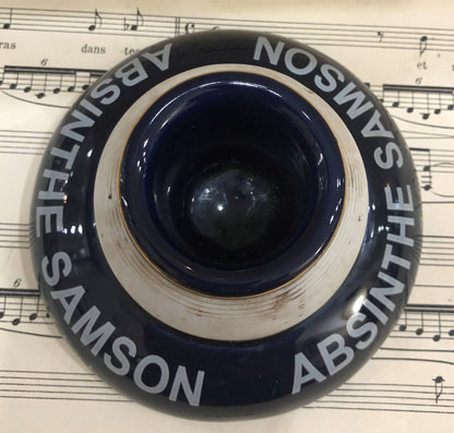Vintage French Advertising Match Striker Holder Absinthe Samson Ceramic Porcelain