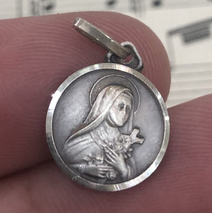 Vintage French St. Therese of Lisieux Religious Medal c1960