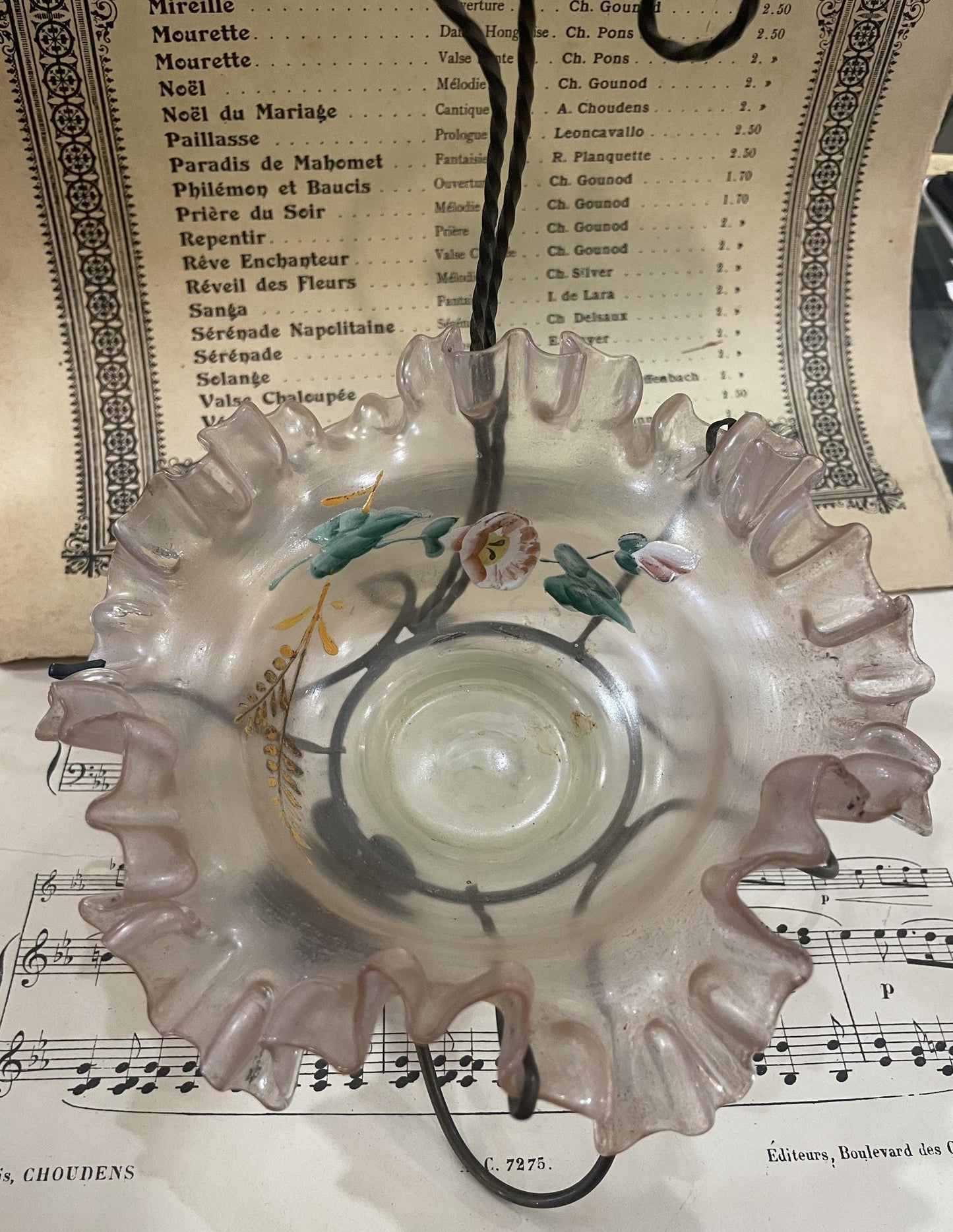 Rare Antique French Pocket Watch Holder Mirror Glass Tray c1880