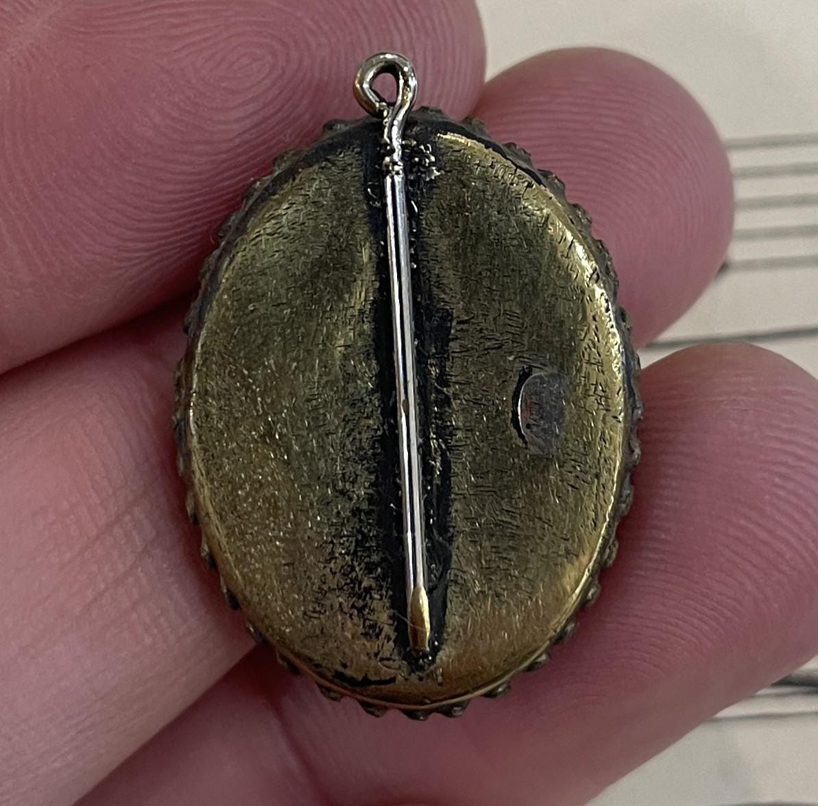 Rare Antique Italian Micromosaic Micro Mosaic With Porcelain Pendant c1900