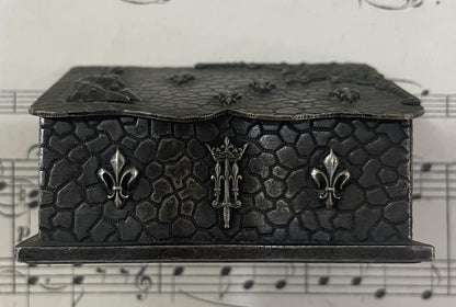 Rare Antique French Joan of Arc Stamp Box Fleur de Lys c1900