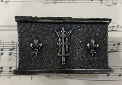 Rare Antique French Joan of Arc Stamp Box Fleur de Lys c1900