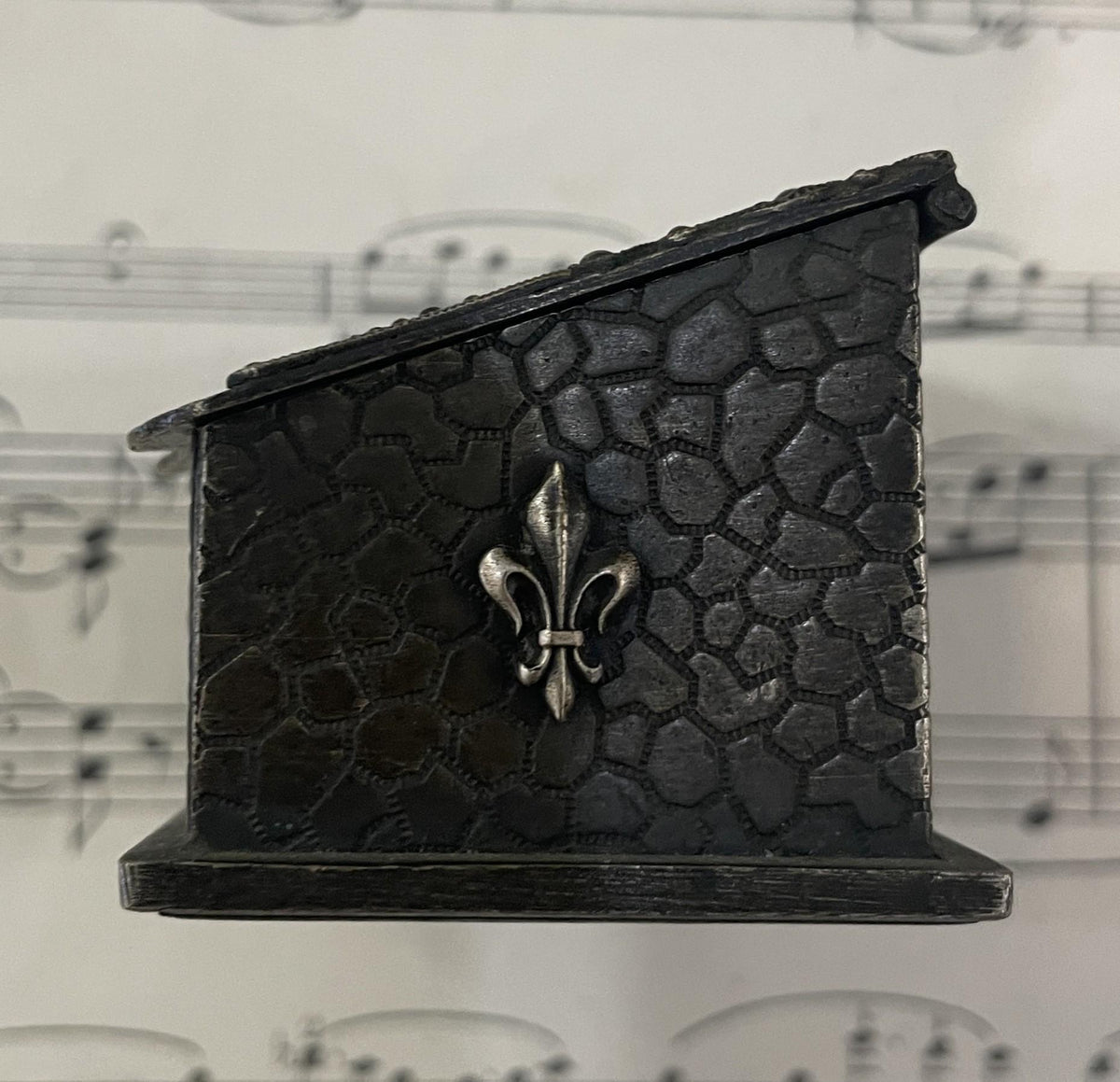 Rare Antique French Joan of Arc Stamp Box Fleur de Lys c1900