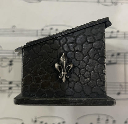 Rare Antique French Joan of Arc Stamp Box Fleur de Lys c1900