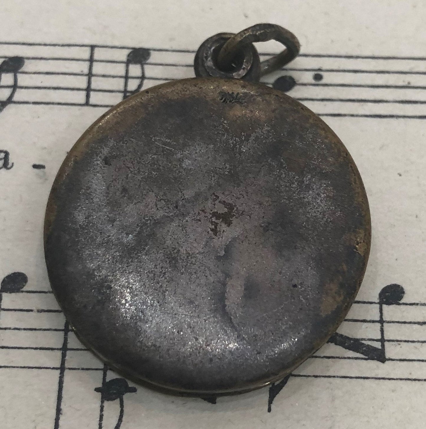 Antique French Art Nouveau Sliding Pendant Woman Eiffel Tower c1920