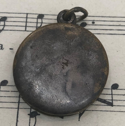 Antique French Art Nouveau Sliding Pendant Woman Eiffel Tower c1920