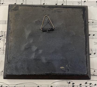 Rare Antique French Mourning Hair Art Domed Glass Wooden Frame Boat Church c1840