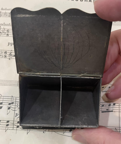 Rare Antique French Joan of Arc Stamp Box Fleur de Lys c1900