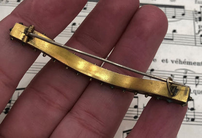 Rare Antique Italian Micromosaic Micro Mosaic Millefiori Scarf Brooch c1900