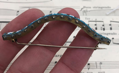 Rare Antique Italian Micromosaic Micro Mosaic Millefiori Scarf Brooch c1900