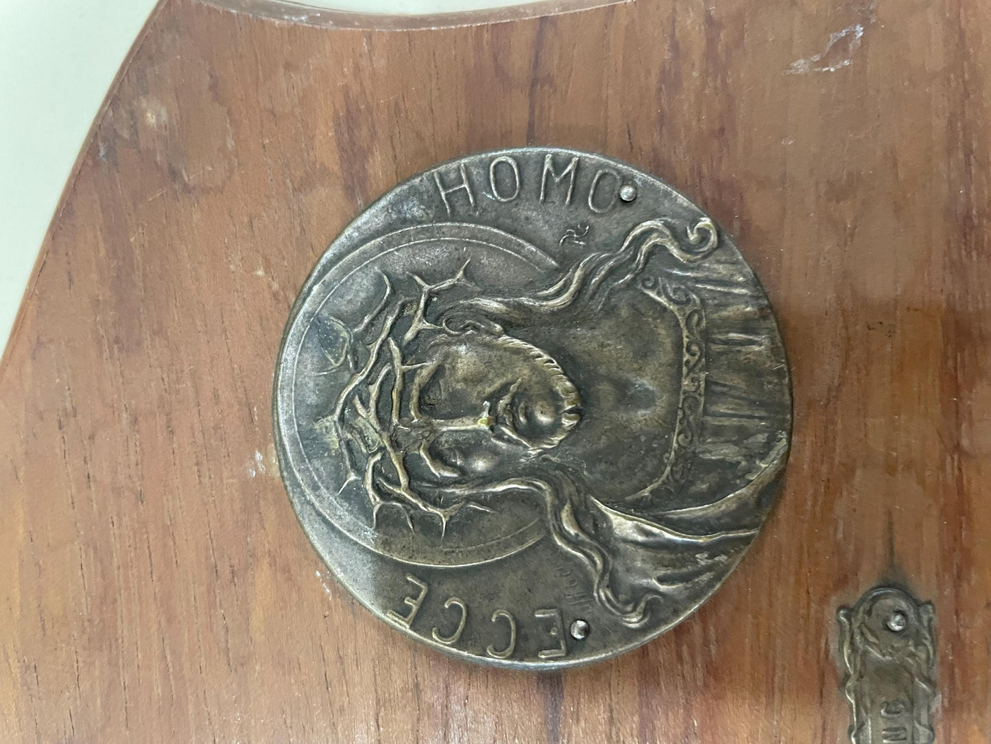 Rare Antique French Religious Plaque Holy Blood Jesus c1920