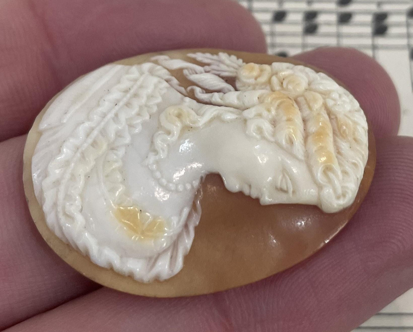 Rare Antique Italian Carved Shell Cameo Mythology Roman Goddess c1900