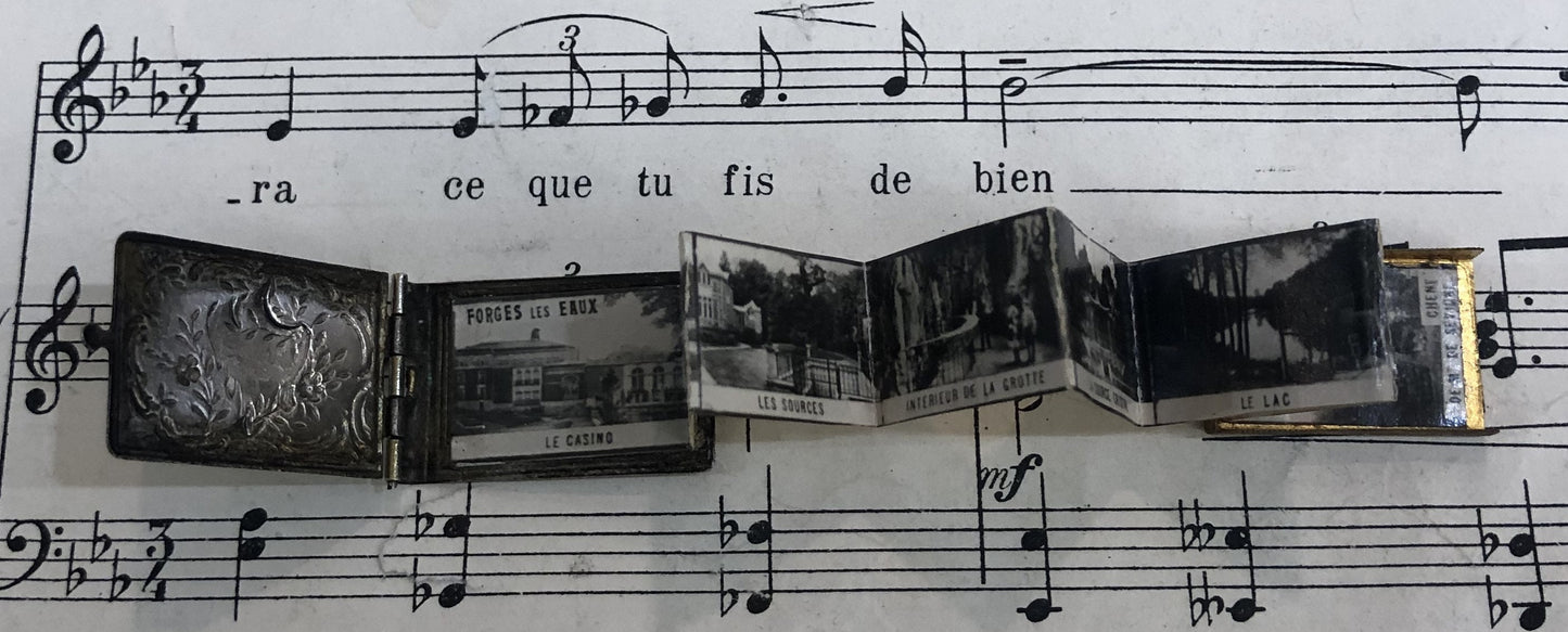 Antique French Souvenir Photos Pendant / Book Forges Les Eaux c1910