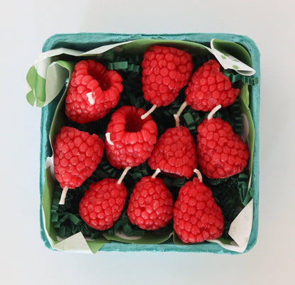 Raspberry Beeswax Birthday Candles : 10