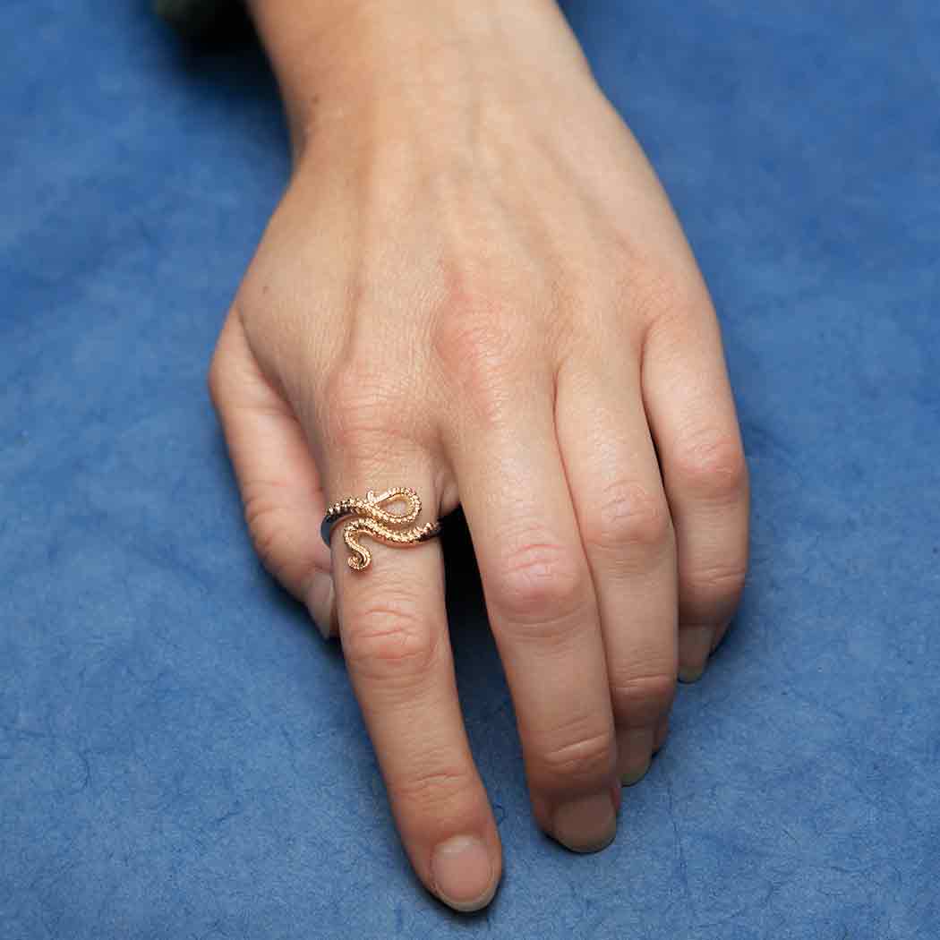 Sterling Silver Octopus Tentacle Ring: Sterling Silver