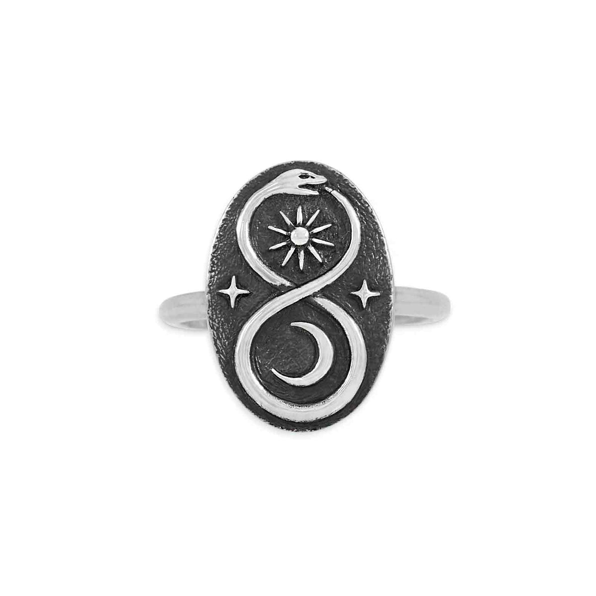 Sterling Silver Infinity Snake Ring: Sterling Silver / 8
