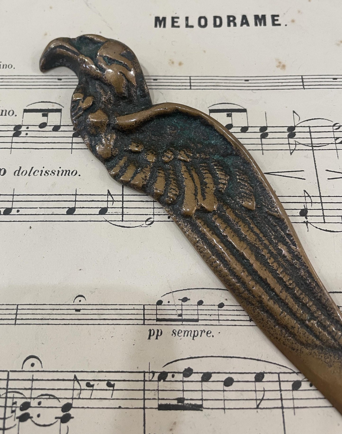 Antique French Bronze Letter Opener Eagle c1900