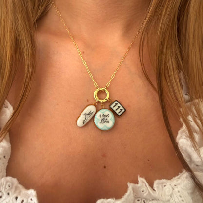 B&W Hummingbird Charm: Black & White / Bar