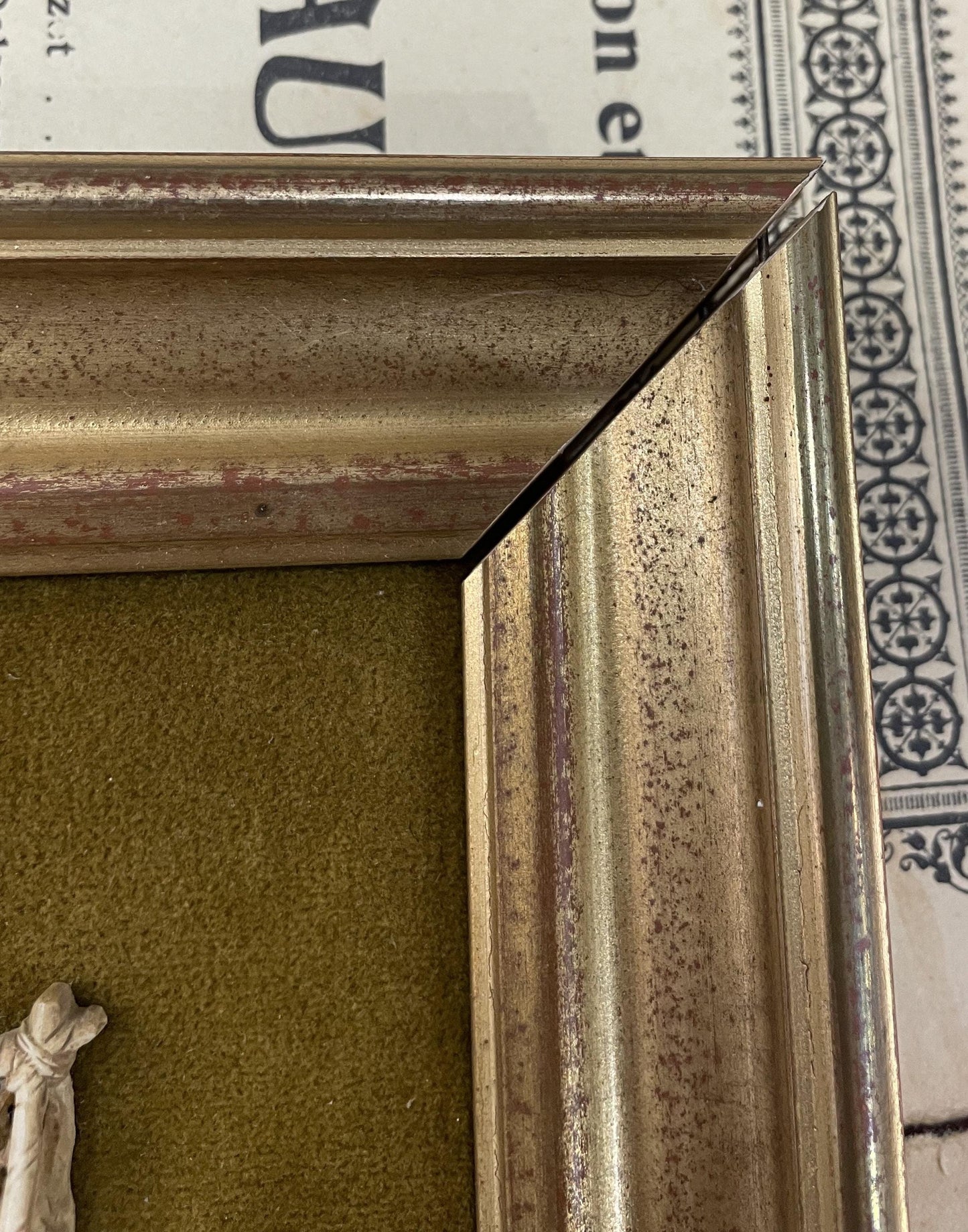 Rare Antique French Icoryl Faux Ivoire Fisherman Signed Francois Noe Frame c1940