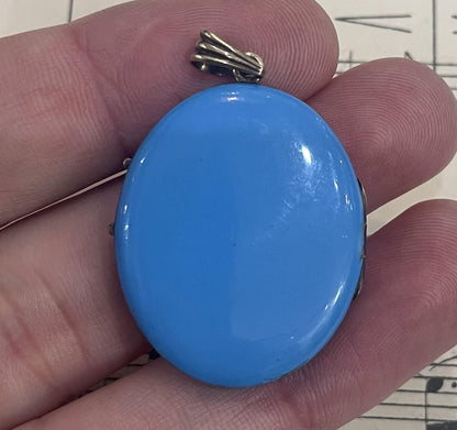 Rare Antique French Art Nouveau Enameled Locket Pendant cultured Pearls c1900