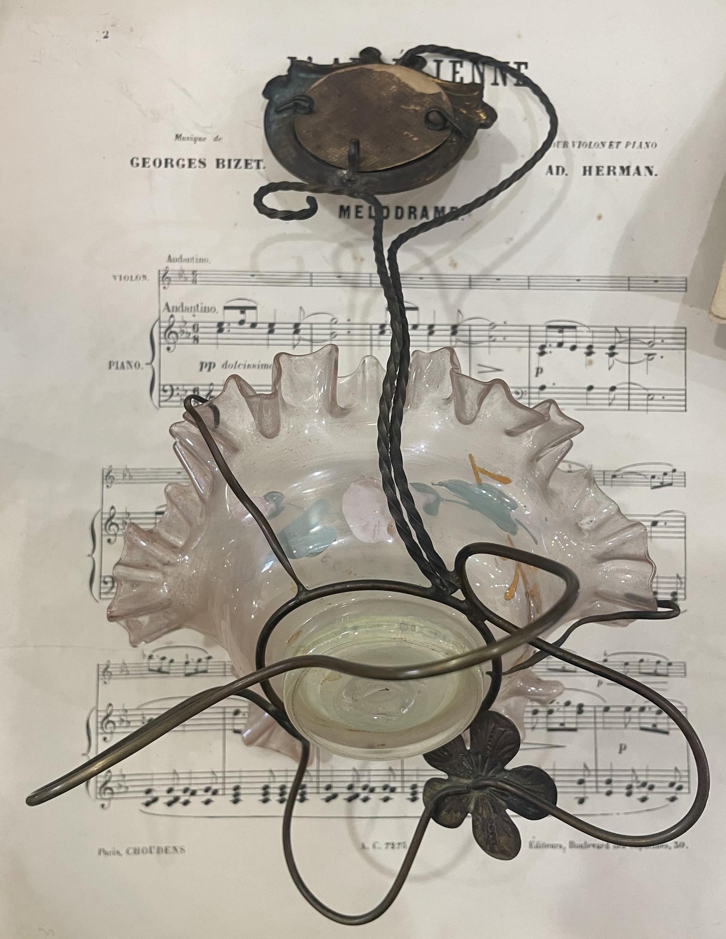 Rare Antique French Pocket Watch Holder Mirror Glass Tray c1880