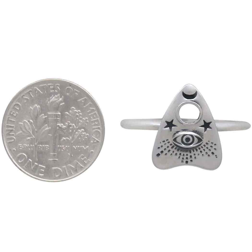 Sterling Silver Ouija Planchette Ring: Recycled Sterling Silver / 7