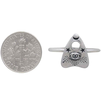 Sterling Silver Ouija Planchette Ring: Recycled Sterling Silver / 7