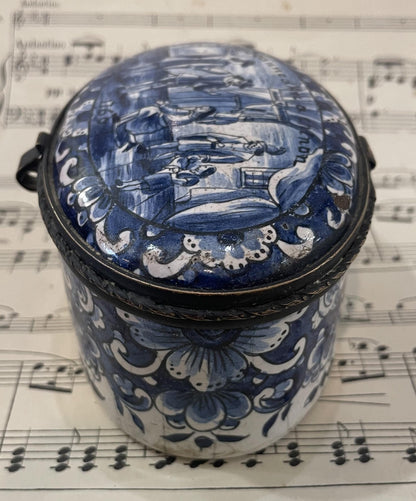 RARE Antique French Joan of Arc in Chinon Porcelain Jewelry Box c1760