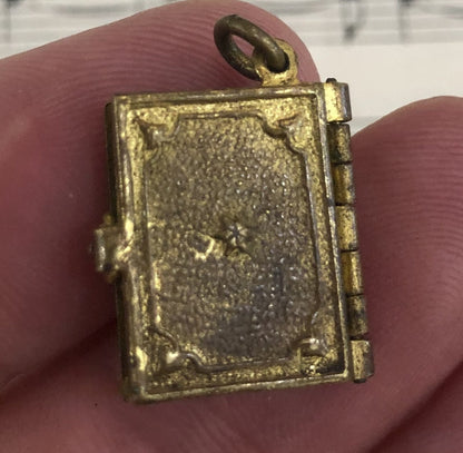 Rare Antique Miniature English Souvenir Photos Red Enamel Pendant Book Dover c.1910