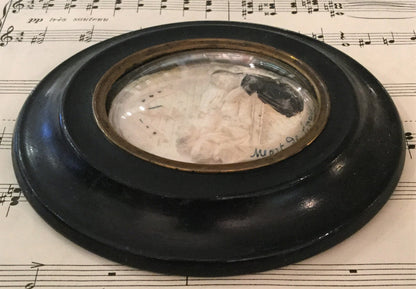 Antique French Carved Plaster Death of Saint Bernadette Domed Glass c1900