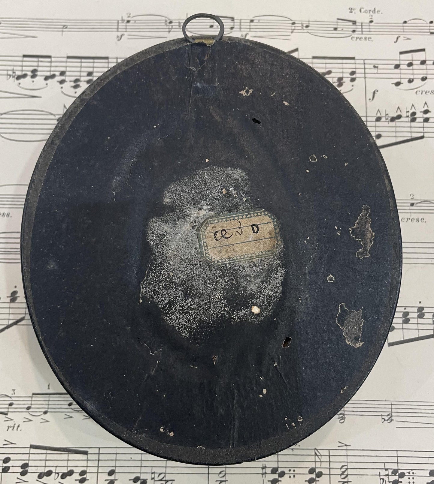 Antique French Carved Plaster Jesus Carrying Cross Domed Glass c1900