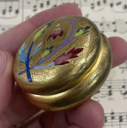 Rare Antique French Enameled Pill Box c1900