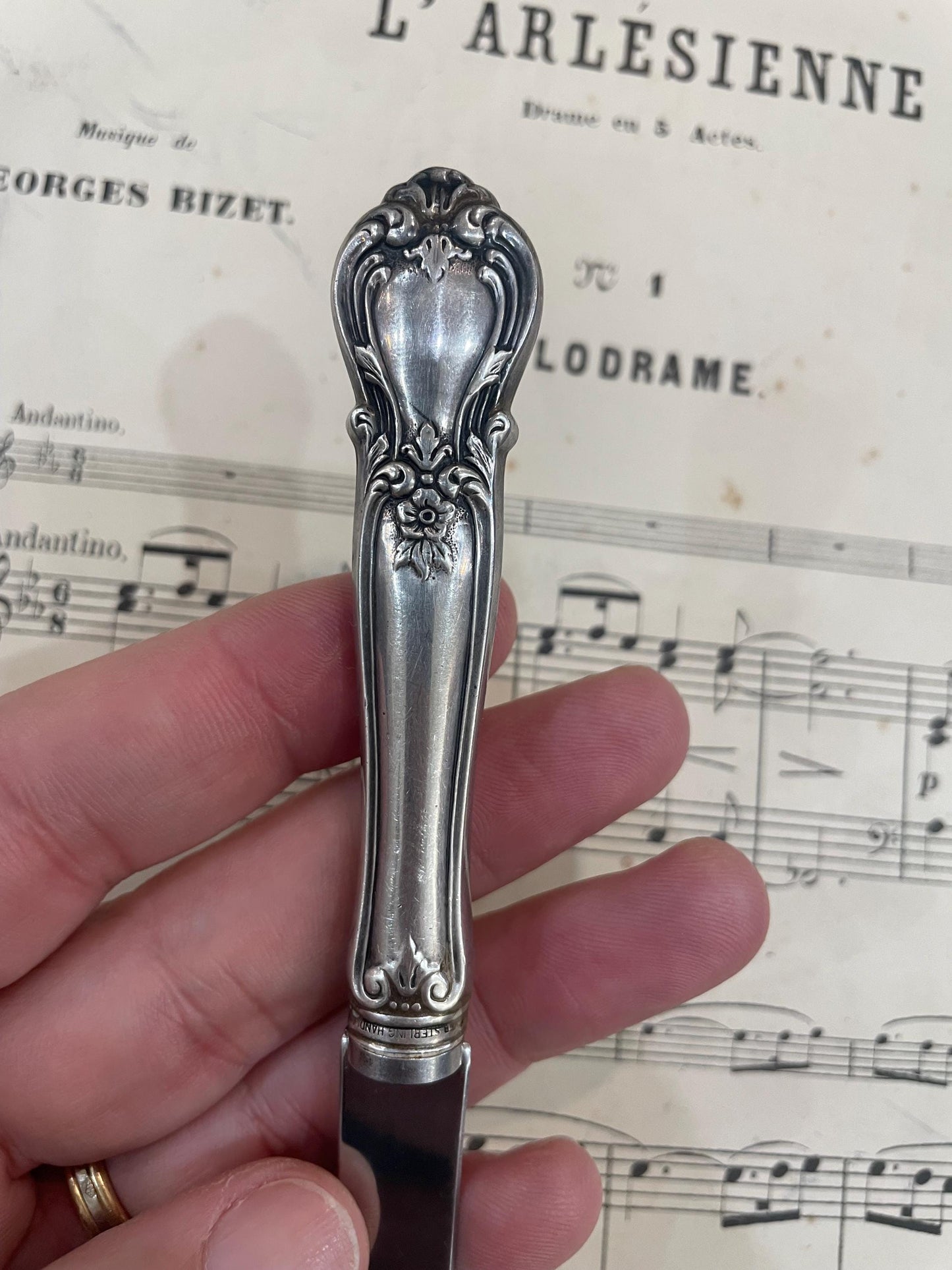 Vintage American Sterling Silver Art Nouveau Letter Opener Web Silver Co c1950