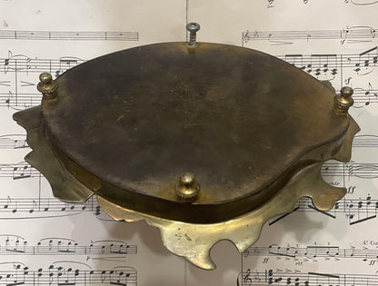 Rare Antique French Champleve Enamel Bronze Hand Painted Angels Ink Well Inkwell c1880