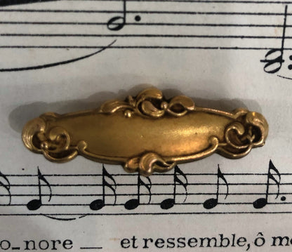 Antique French Art Nouveau Gold-filled Brooch Mistletoe c1910