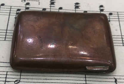 Antique French Copper Stamp Box Grenoble Four Leaf Clover c1900