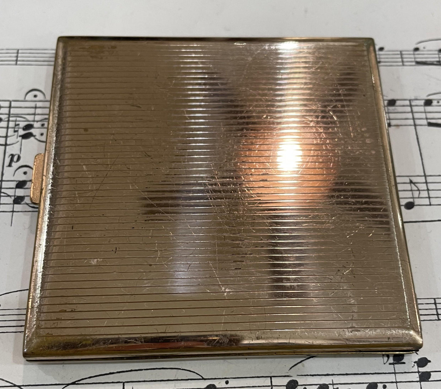 Antique French Art Deco Compact Mirror Bird c1930