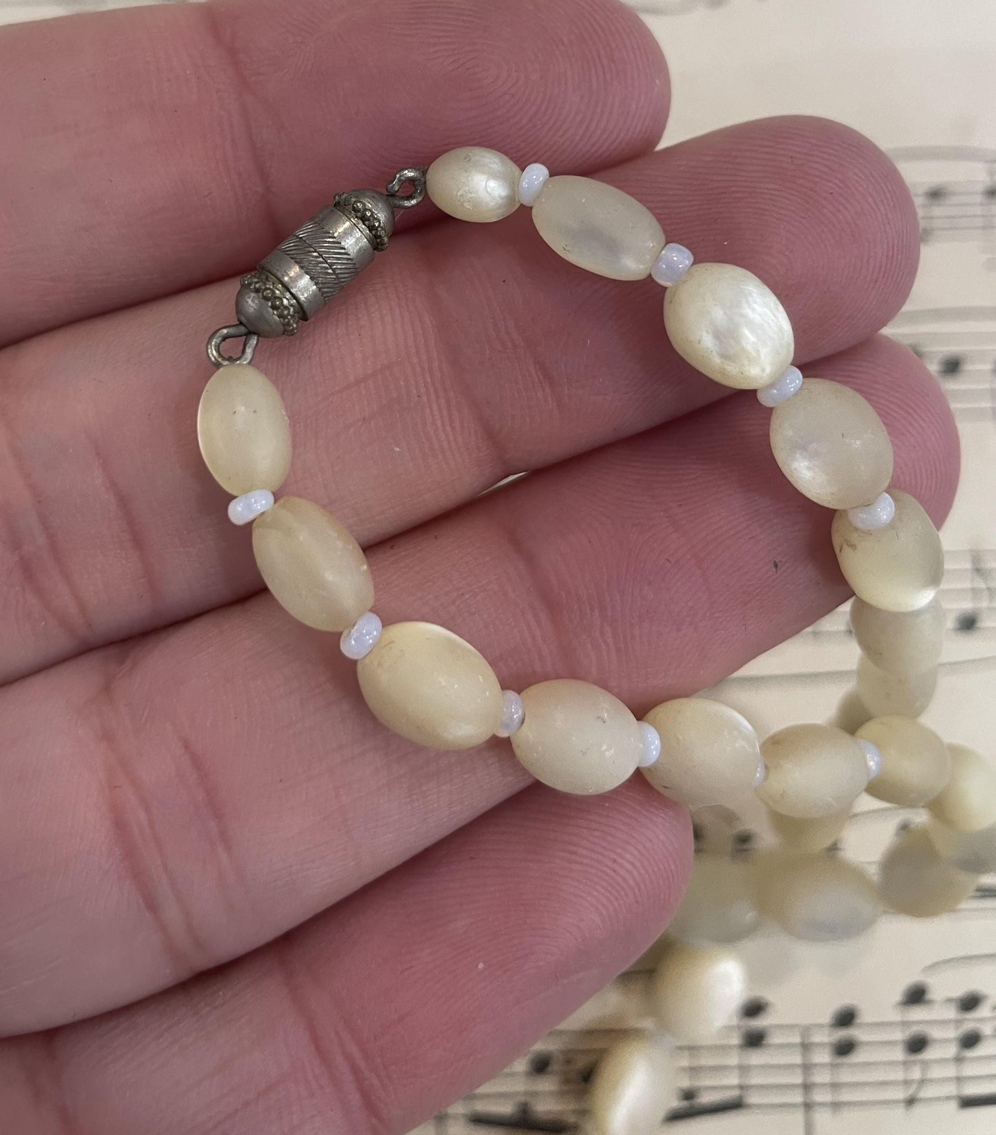 Antique French Mother of Pearl Necklace c1900