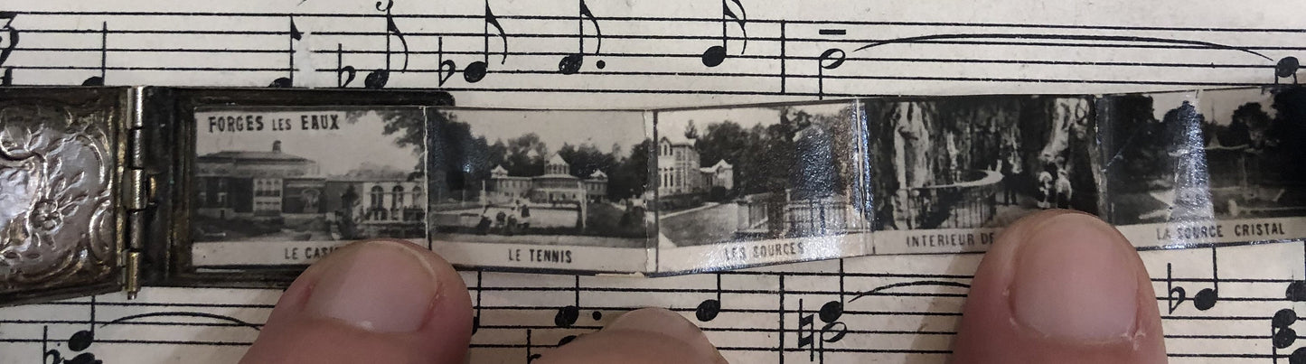 Antique French Souvenir Photos Pendant / Book Forges Les Eaux c1910