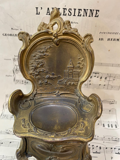 Rare Antique French Furniture Chair Drawer Jewelry Box c1900