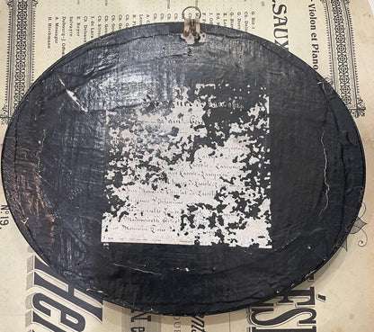 RARE Large Antique French Mourning Hair Art Domed Glass Wooden Frame Village Saint Cere c1860