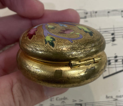 Rare Antique French Enameled Pill Box c1900