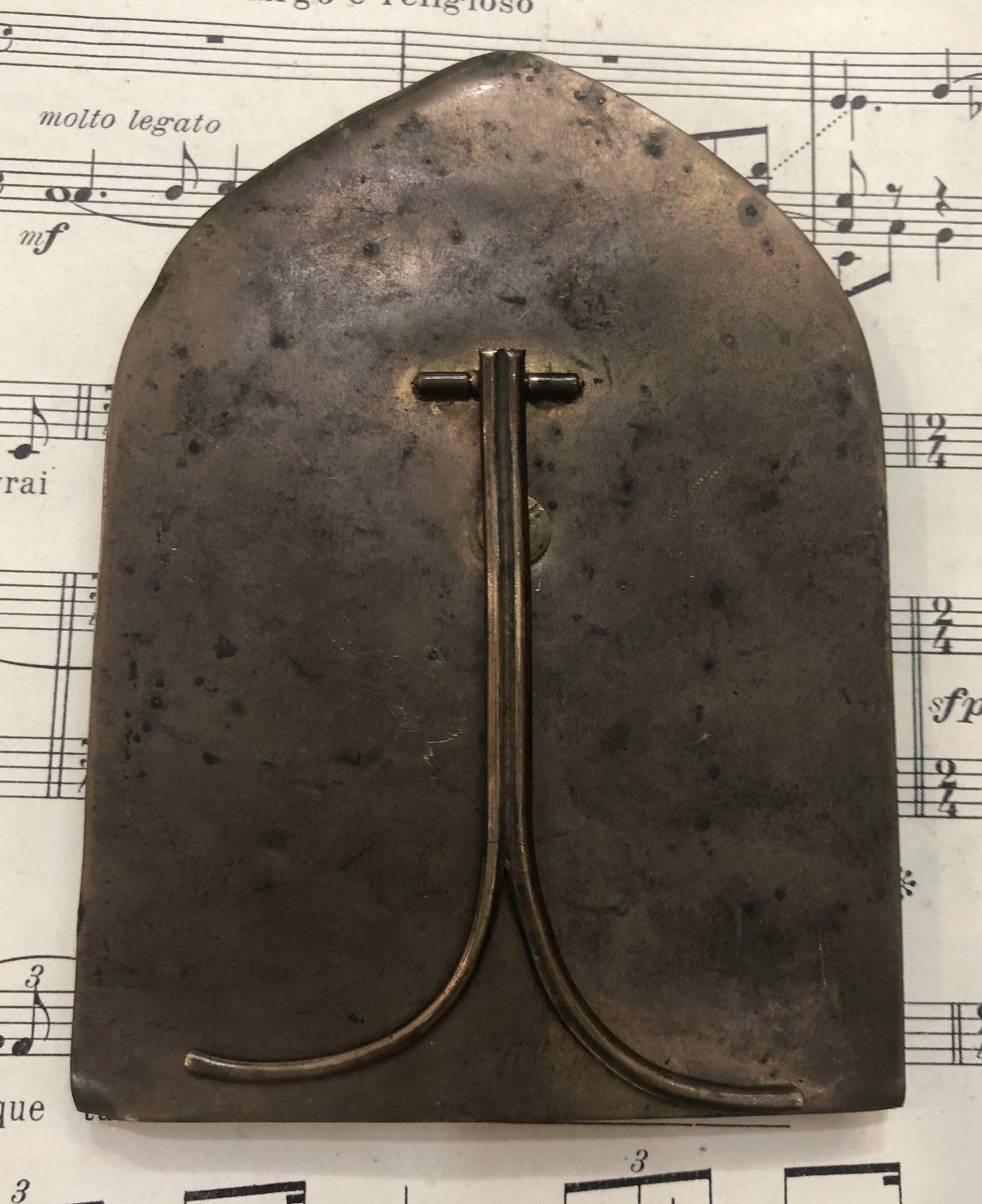 Antique French Green Onyx Icon Stand Virgin Mary Lily c1920