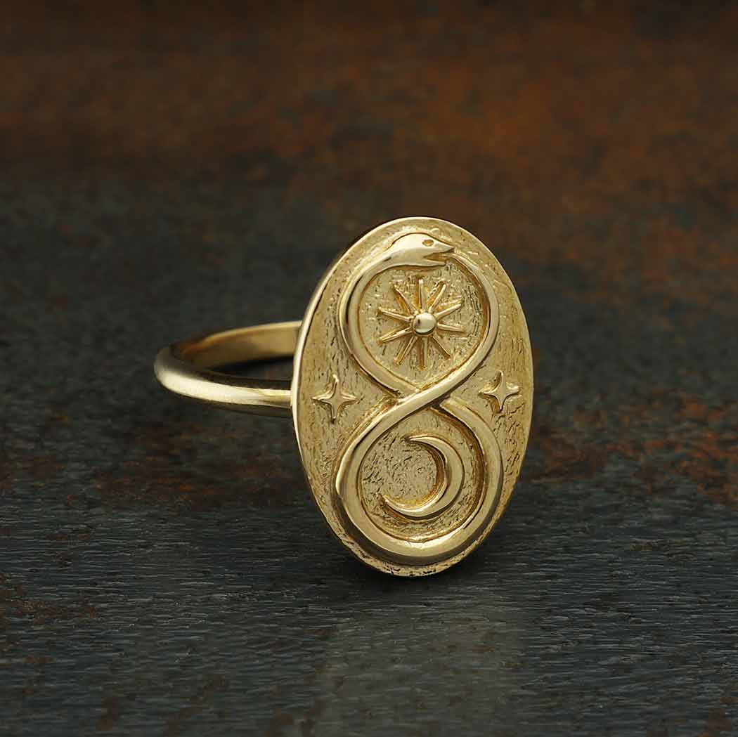Sterling Silver Infinity Snake Ring: Sterling Silver / 8