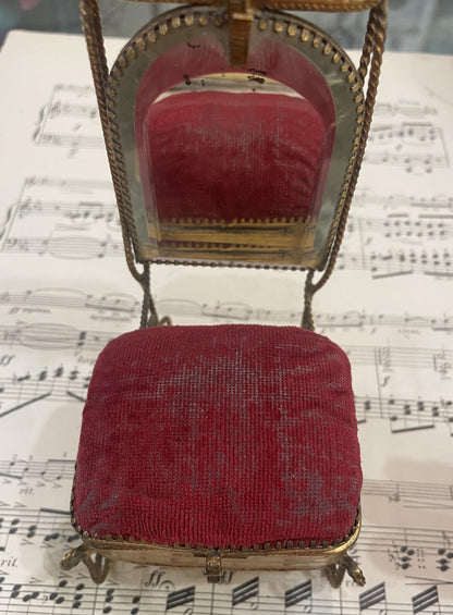 Rare Antique French Jewelry Box Prie-Dieu with Mirror c1900