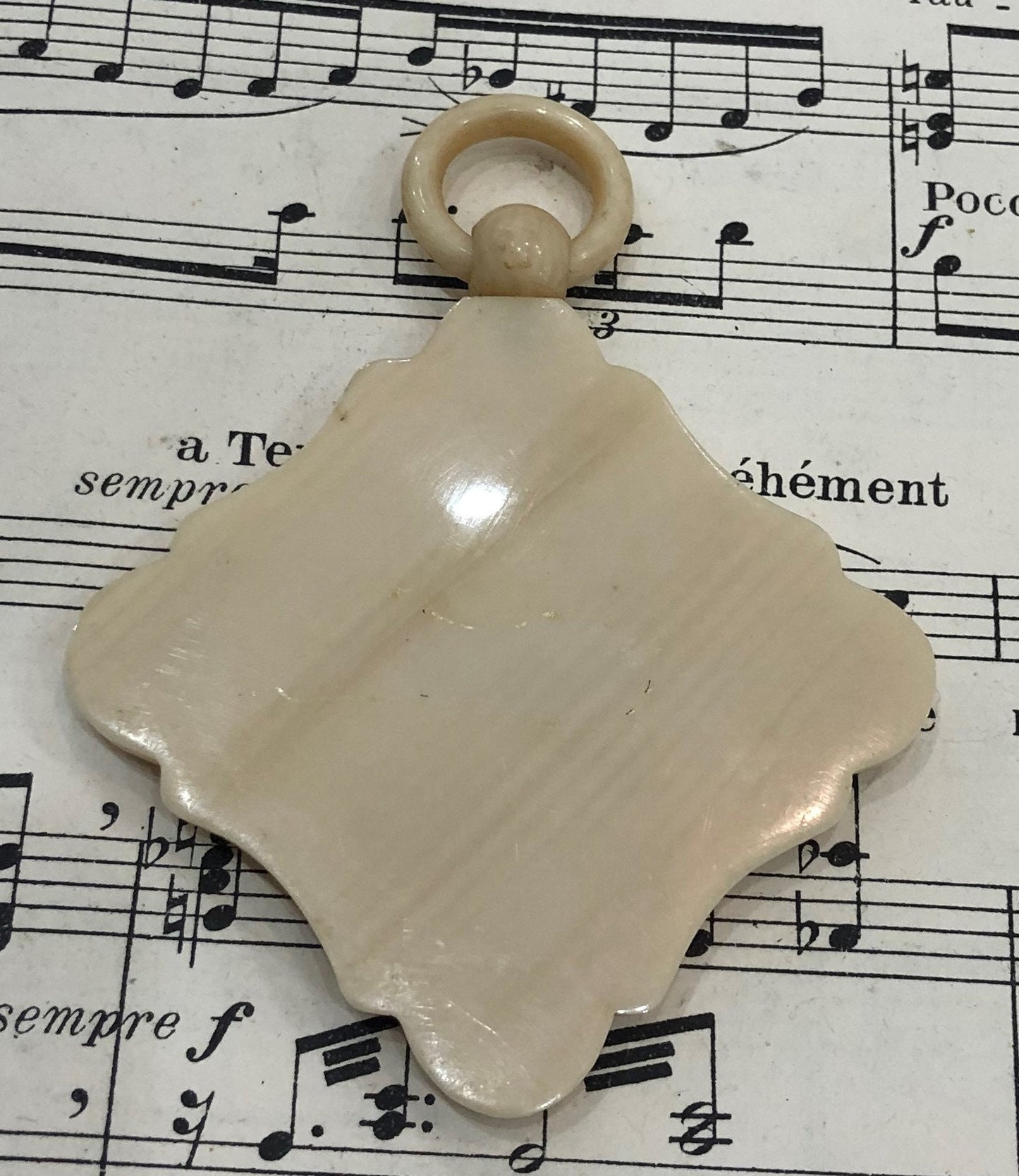 Rare Antique French Crib Cradle Protector Virgin Mary Celluloid Baptism c1920