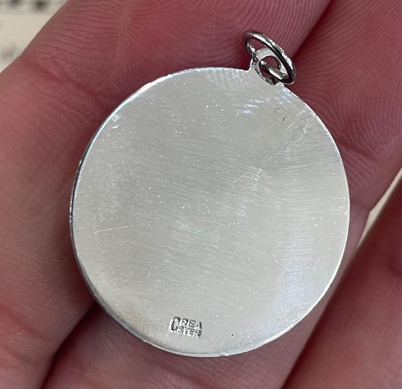 Vintage Sterling Silver Enameled Charm Pendant Medal Graduation